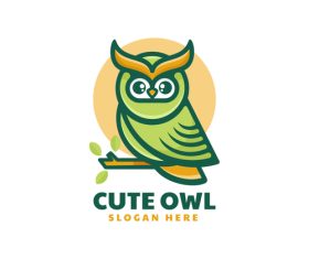 Cute owl vector logo