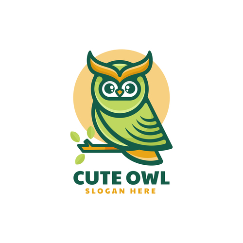 Cute owl vector logo