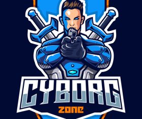 Cyborg song esport logo vector
