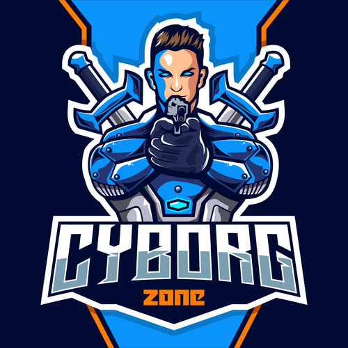 Cyborg song esport logo vector