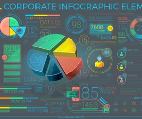 Data analysis corporate infographics vector
