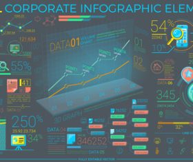 Data trend corporate infographics vector