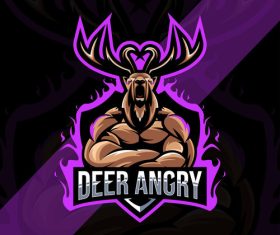 Deer angry logo vector