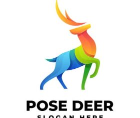 Deer king vector logo
