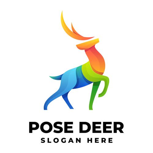 Deer king vector logo