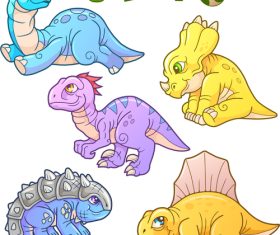 Different kinds of dinos cartoon vector