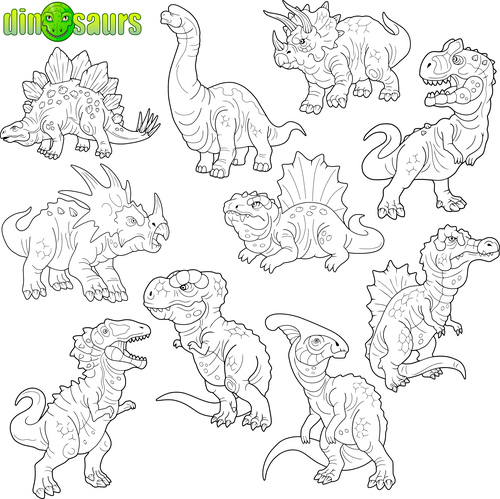 Dinosaure sketch vector