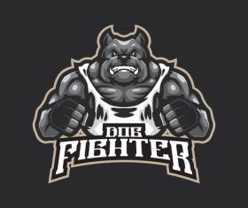 Dog fighter vector logo
