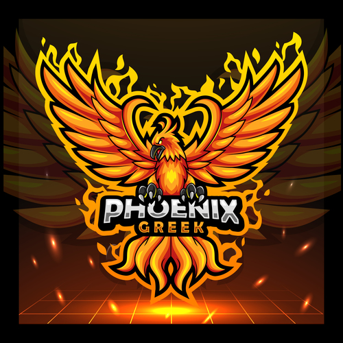 Fire phoenix logo vector
