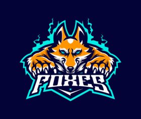 Foxes mascot vector logo