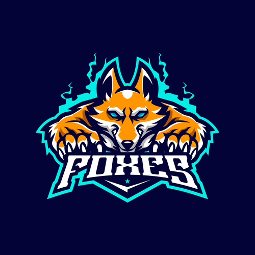 Foxes mascot vector logo