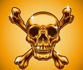 Golden skull vector icon