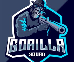 Gorilla squad esport logo vector