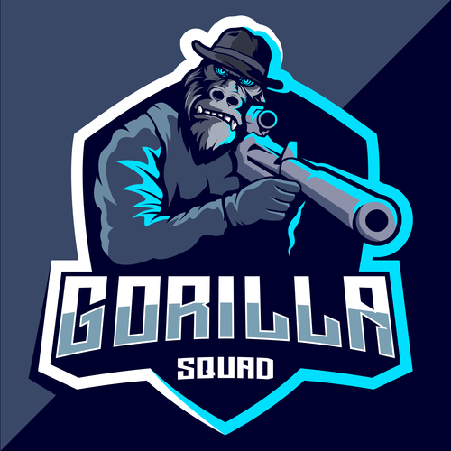 Gorilla squad esport logo vector