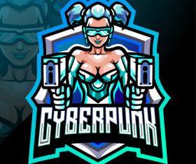 Gunslinger game logo design vector