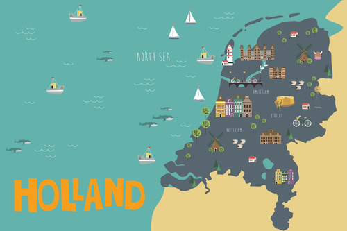 Holland maps vector