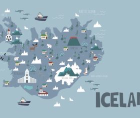 Iceland maps vector