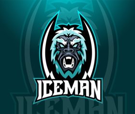 Iceman monkey vector logo