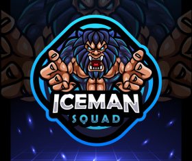 Iceman squad esports logo vector