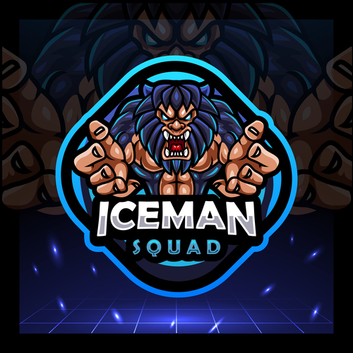 Iceman squad esports logo vector