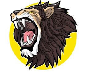 Icon lion roar vector