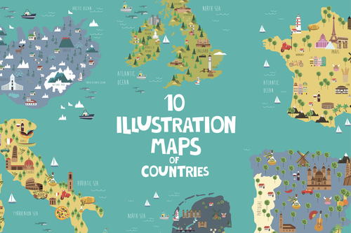 Illustration maps vector