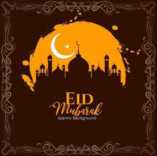 Islamic Eid mubarak festival background vector