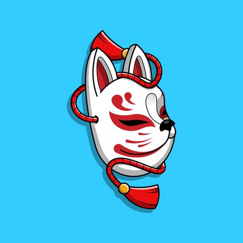 Kitsune mask vector free download