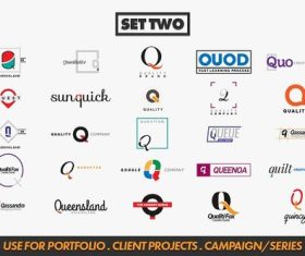 Letter Q logos bundle vector