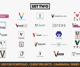 Letter V logos bundle vector