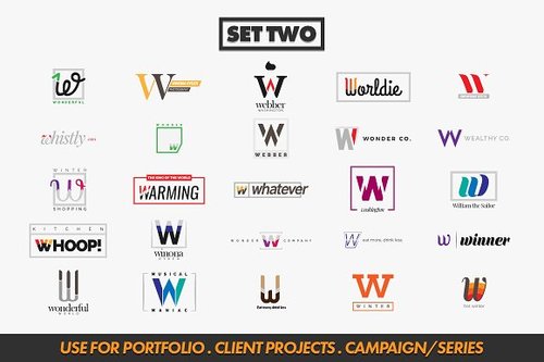 Letter W logos bundle vector