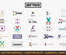 Letter X logos bundle vector