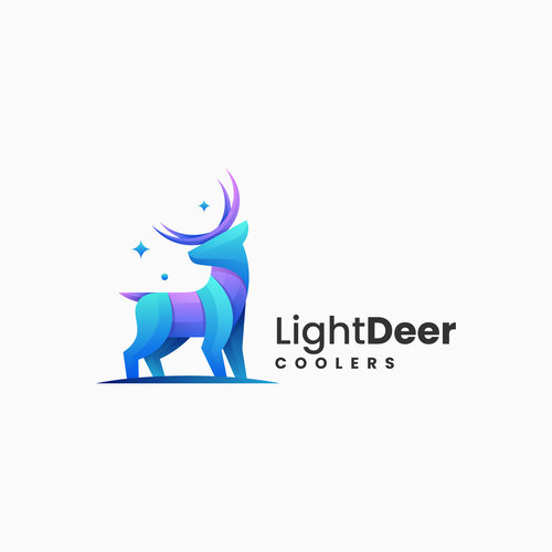 Light deer vector logo