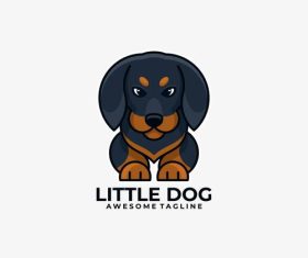 Little dog cartoon vector