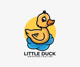 Little duck cartoon vector
