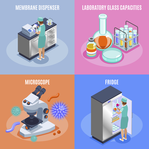 Microbiology isometric vector
