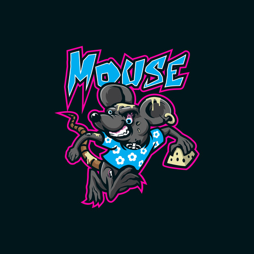 Mouse mascot logo vector