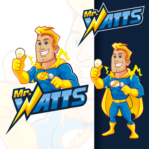 Mr watt mascot logo vector