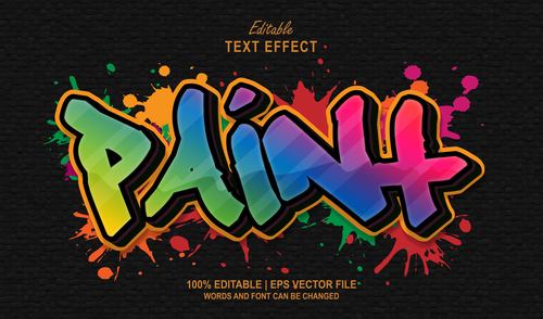 Paint 3d idea editable text effect vector