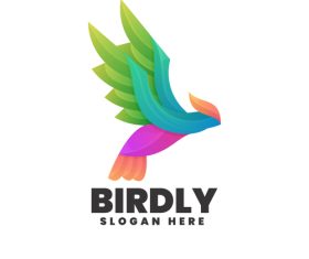 Painted bird vector logo
