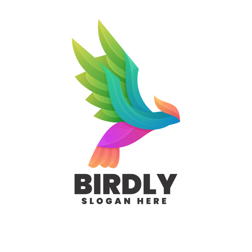 Painted bird vector logo