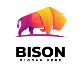 Painted bison gng vector logo