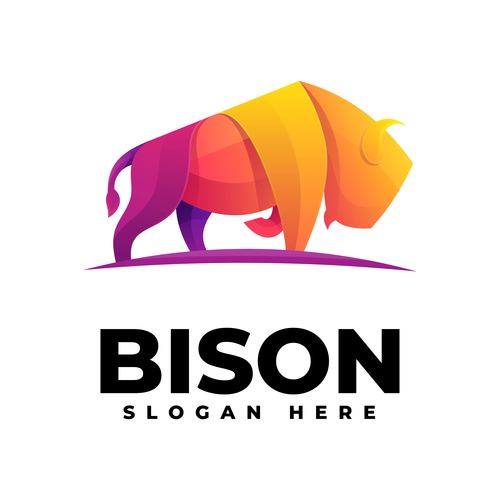 Painted bison gng vector logo