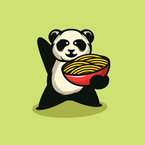 Panda cartoon vector