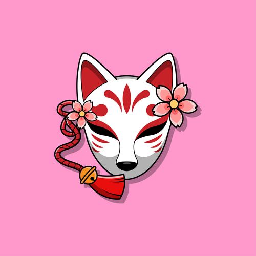 Pretty kitsune mask vector