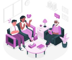 Regulating couple conflict isometric illustration vector