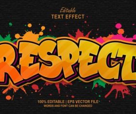Respect 3d idea editable text effect vector