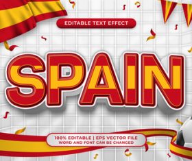 SPAIN editable text effect comic and cartoon style vector