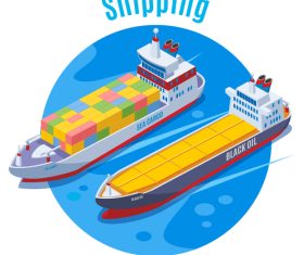 Sea shipping cartoon vector