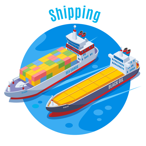 Sea shipping cartoon vector